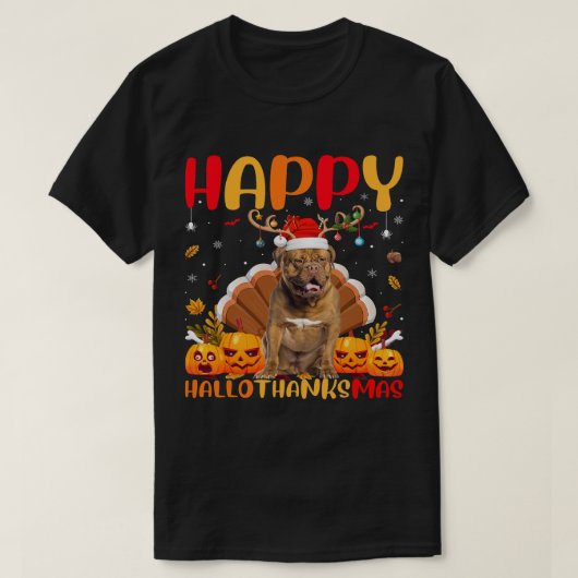 Funny Dog Lover Happy Dogue De Bordeaux Dog HelloT T-shirt (Design voorkant)