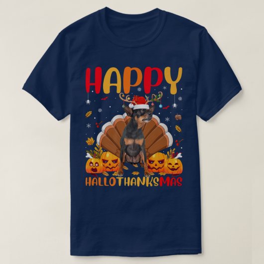 Funny Dog Lover Happy Miniature Pinscher Dog Hallo T-shirt (Design voorkant)