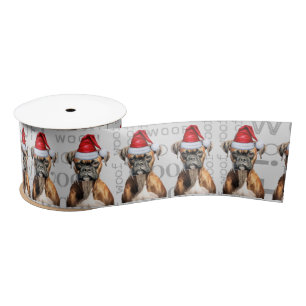Funny Dog Lover Holiday Boxer Kerstmis Satijnen Lint