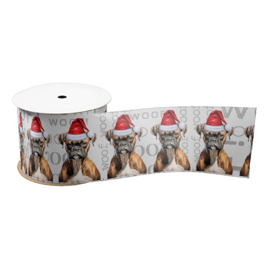Funny Dog Lover Holiday Boxer Kerstmis Satijnen Lint (Spoel)