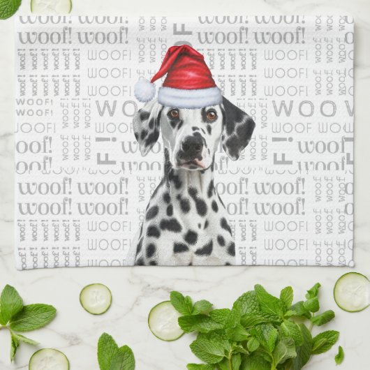 Funny Dog Lover Holiday Dalmatian Christmas Theedoek (Gevouwen)