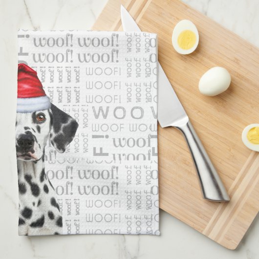 Funny Dog Lover Holiday Dalmatian Christmas Theedoek (Quarter Fold)