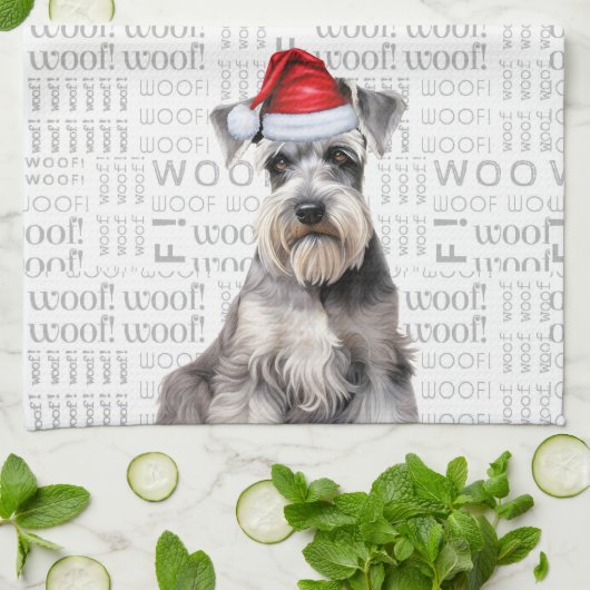 Funny Dog Lover Holiday Schnauzer Christmas Theedoek (Gevouwen)