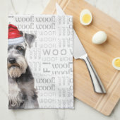 Funny Dog Lover Holiday Schnauzer Christmas Theedoek (Quarter Fold)