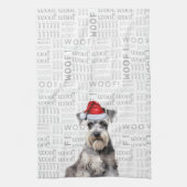 Funny Dog Lover Holiday Schnauzer Christmas Theedoek (Verticaal)