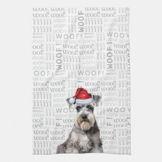 Funny Dog Lover Holiday Schnauzer Christmas Theedoek (Verticaal)