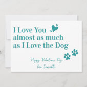 Funny Dog Lover Ik hou van je Valentijnsdag Feestdagenkaart (Voorkant)