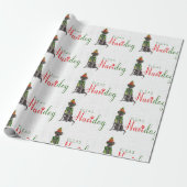Funny Dog Lover Kerstmis Black Labrador Retriever Cadeaupapier (Uitgerold)