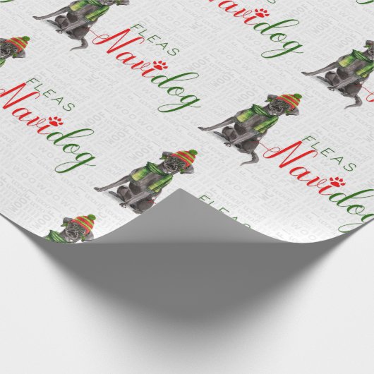 Funny Dog Lover Kerstmis Black Labrador Retriever Cadeaupapier (Hoek)