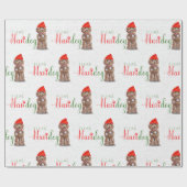 Funny Dog Lover Kerstmis Bruin Cockapoo Cadeaupapier (Vlak)