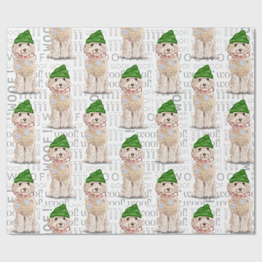 Funny Dog Lover Kerstmis Cockapoo Cadeaupapier (Vlak)