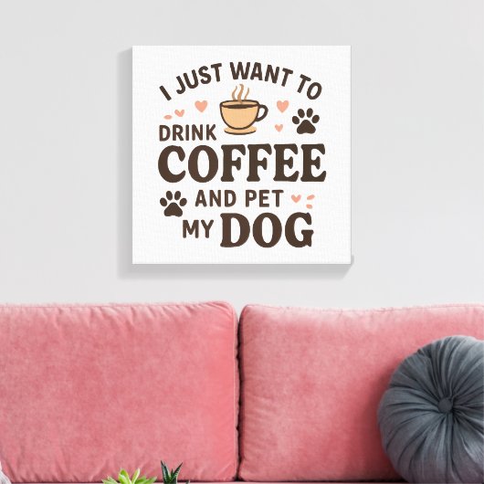 Funny Dog Lover Mok Dog mama Dog Dad Canvas Afdruk (Insitu (Woonkamer))