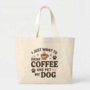 Funny Dog Lover Mok Dog mama Dog Dad Grote Tote Bag