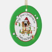Funny Dog Lover Persoonlijk kerstfeest Keramisch Ornament (Rechts)