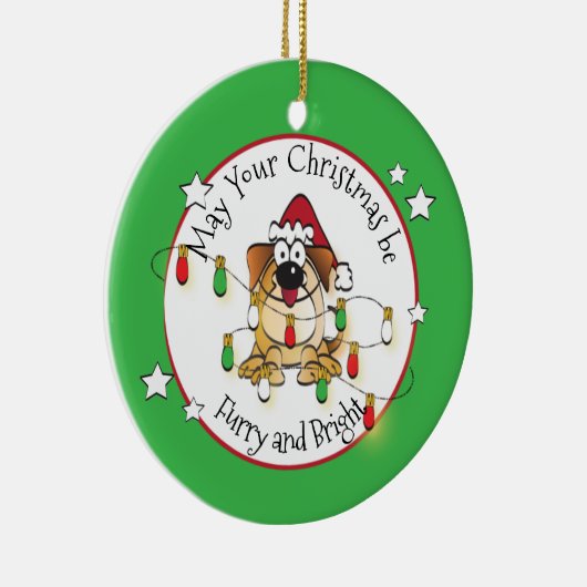 Funny Dog Lover Persoonlijk kerstfeest Keramisch Ornament (Rechts)