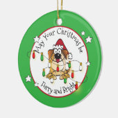 Funny Dog Lover Persoonlijk kerstfeest Keramisch Ornament (Links)