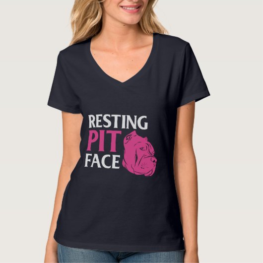 Funny Dog Lover Resting Pit Face T-shirt (Voorkant)