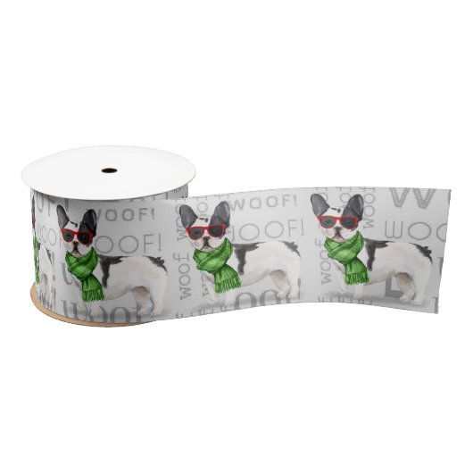 Funny Dog Lover Schattige Boston Terrier Christmas Satijnen Lint (Spoel)