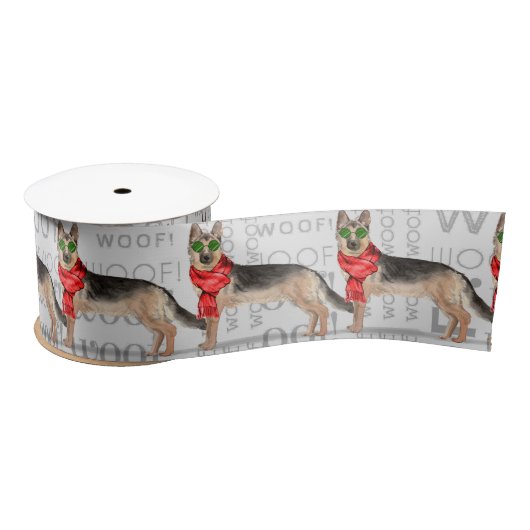 Funny Dog Lover Schattige Duitse Herder Kerst Satijnen Lint (Spoel)