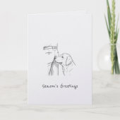 Funny Dog Lover Season's Greetings Christmas Kaart (Voorkant)
