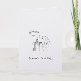 Funny Dog Lover Season's Greetings Christmas Kaart