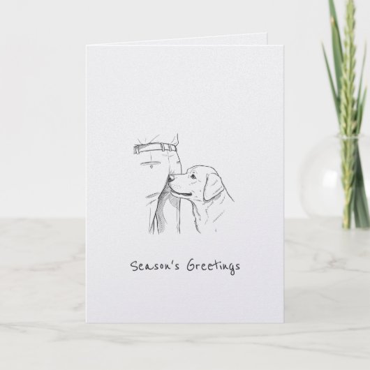 Funny Dog Lover Season's Greetings Christmas Kaart (Voorkant)