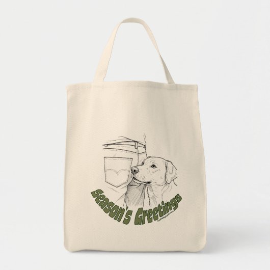 Funny Dog Lover Season's Greetings Christmas Tote Bag (Voorkant)
