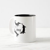 Funny Dog Lover Tweekleurige Koffiemok (Voorkant links)