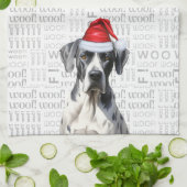 Funny Dog Lover Vakantie Grote Deen Kerstmis Theedoek (Gevouwen)