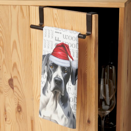 Funny Dog Lover Vakantie Grote Deen Kerstmis Theedoek (Derde Gevouwen)