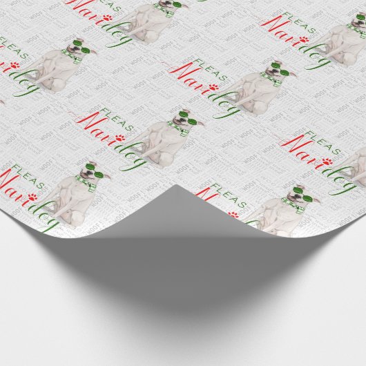 Funny Dog Lover White Pit Bull Cadeaupapier (Hoek)