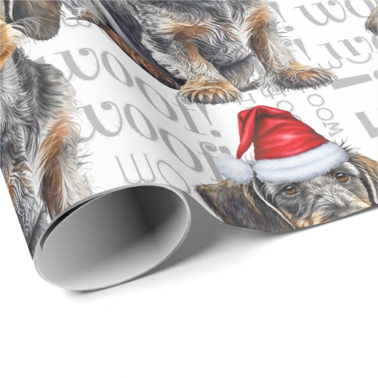 Funny Dog Lover Wirehair Dachshund in a Santa Hat Cadeaupapier (Rol Hoek)