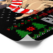 Funny Dog Lovers Cute Pug Santa Hat Ugly Christmas Poster (Hoek)