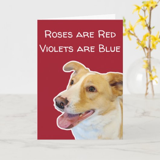 Funny Dog Lovers Cute Valentijnsdag Card Kaart (Gele Bloem)
