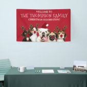 Funny Dog Lovers, Familienaam, Kerstfeest Spandoek (Beurs)