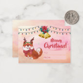 Funny Dog Lovers Feestdagen Gepersonaliseerde Kers Notitiekaartje (Voorkant / Achterkant in situ)