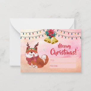 Funny Dog Lovers Feestdagen Gepersonaliseerde Kers Notitiekaartje