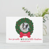 Funny Dog Lover's kerstmis met Dog Foto Feestdagenkaart (Staand voorkant)