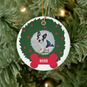 Funny Dog Lover's kerstmis met Dog Foto Keramisch Ornament