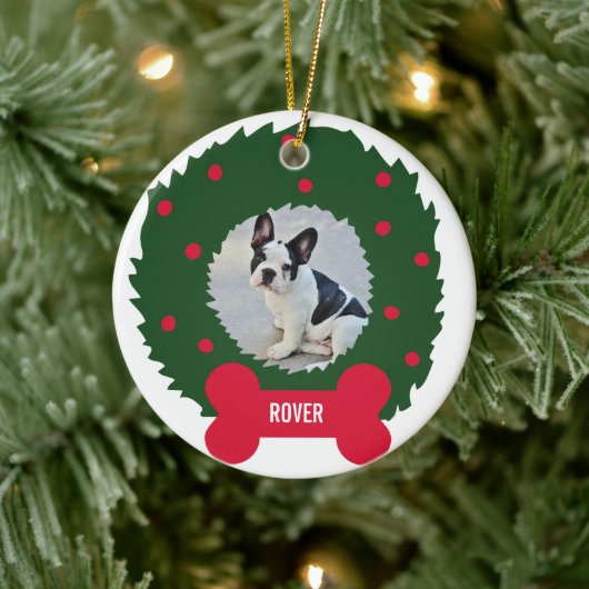 Funny Dog Lover's kerstmis met Dog Foto Keramisch Ornament (Boom)