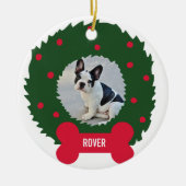 Funny Dog Lover's kerstmis met Dog Foto Keramisch Ornament (Voorkant)