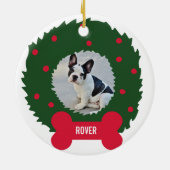 Funny Dog Lover's kerstmis met Dog Foto Keramisch Ornament (Achterkant)