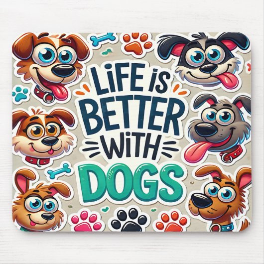 Funny Dog Lovers Muismat (Voorkant)