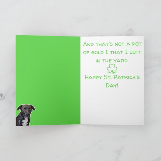 Funny Dog Lovers St. Patrick's Day Card Kaart (Binnen)
