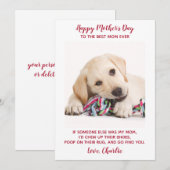 Funny Dog Ma Specialized Pet Photo Moederdag Feestdagenkaart (Voorkant / Achterkant)