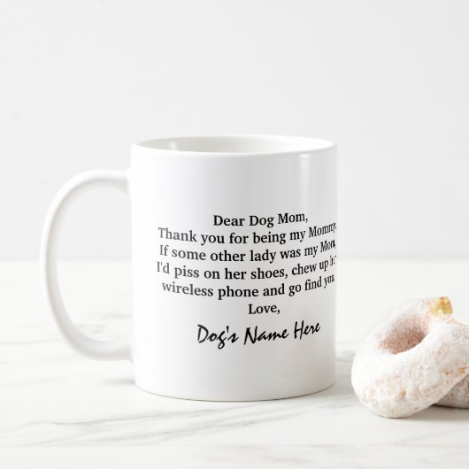 Funny Dog mam gift van de hond Koffiemok (Met donut)
