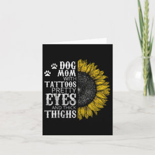 Funny Dog mama met Tattoos  ogen en dik T Kaart