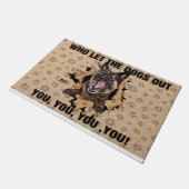 Funny Dog Mat, die de honden uitlaat Deurmat (Schuin)