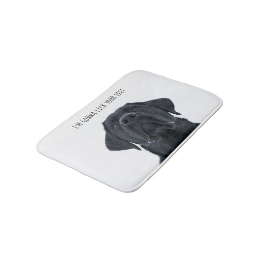 Funny Dog mat, zwart labbad tapijt Badmat (Gekanteld)