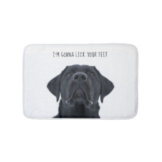 Funny Dog mat, zwart labbad tapijt Badmat